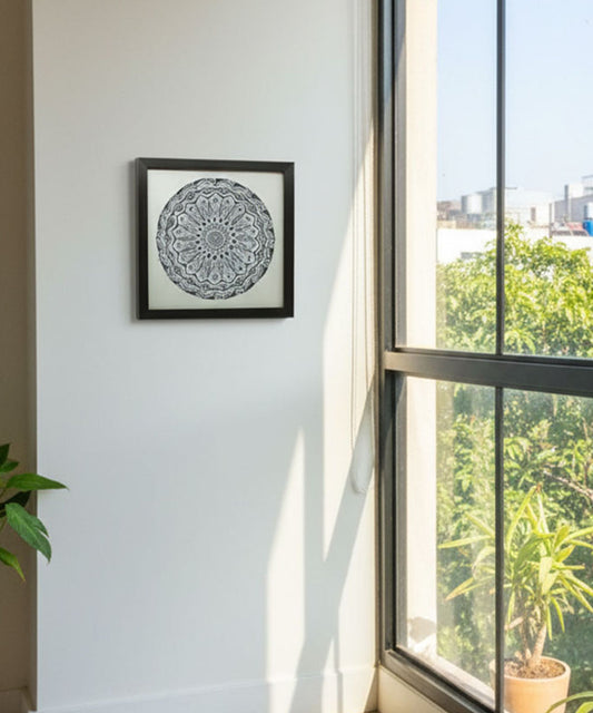 Handmade Mandala Art Frame Black Edition