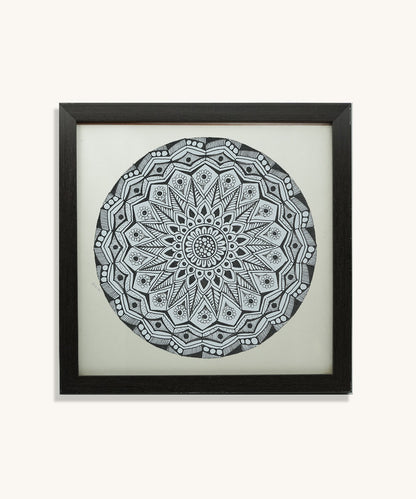 Handmade Mandala Art Frame Black Edition