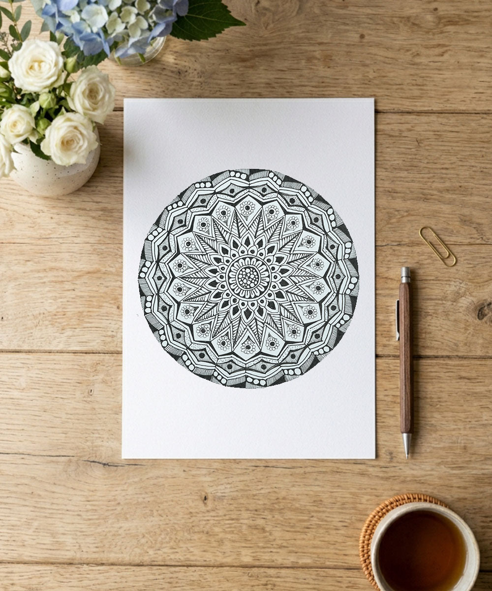 Handmade Mandala Art Frame Black Edition