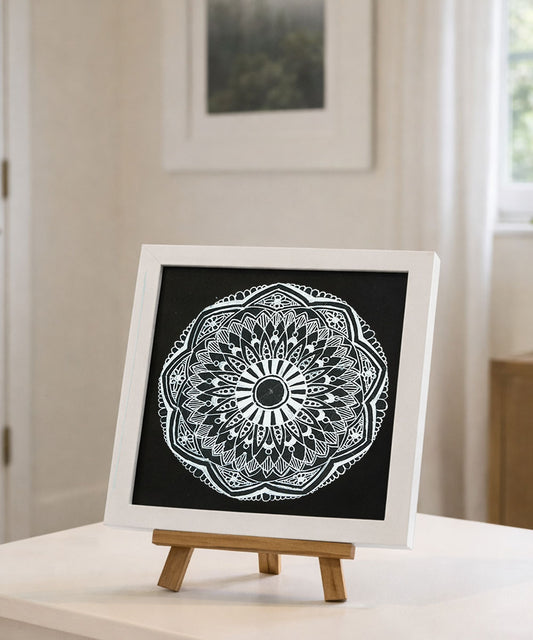 Handmade Mandala Art Frame White Edition