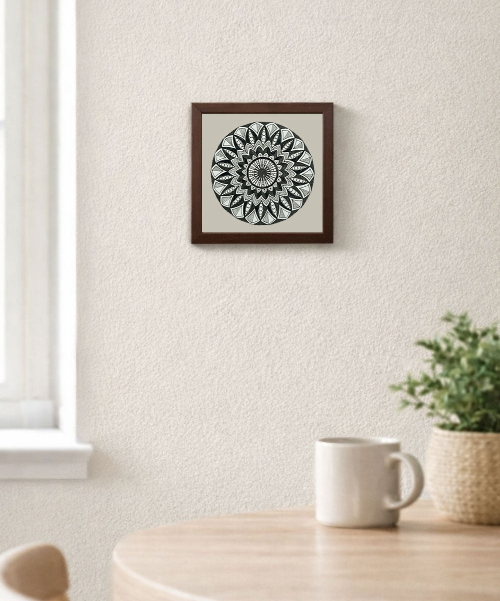 Handmade Mandala Art Frame Brown Edition