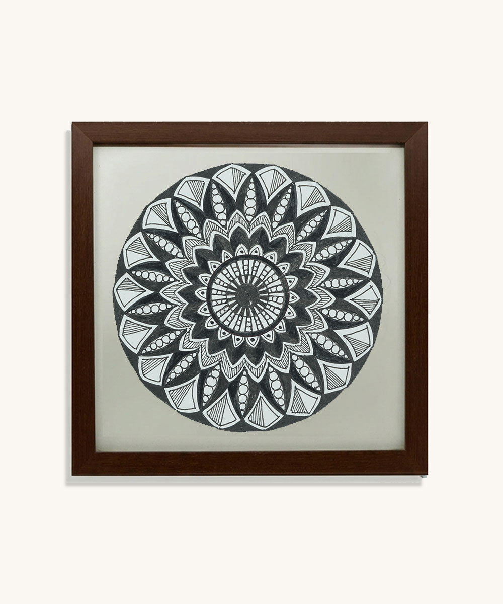 Handmade Mandala Art Frame Brown Edition