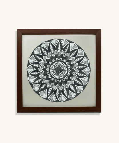 Handmade Mandala Art Frame Brown Edition