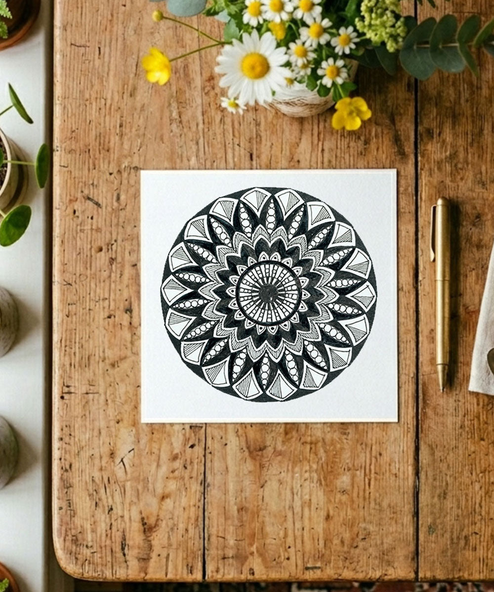 Handmade Mandala Art Frame Brown Edition