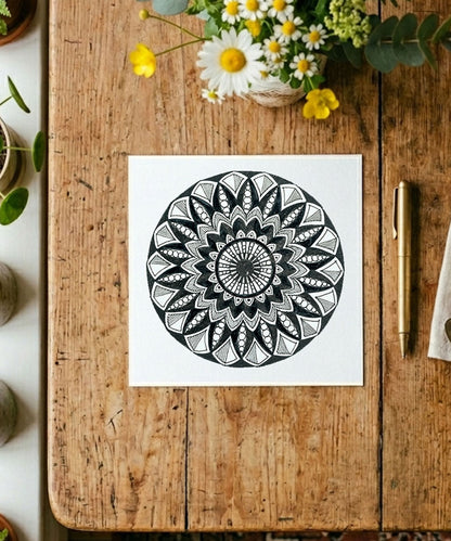 Handmade Mandala Art Frame Brown Edition