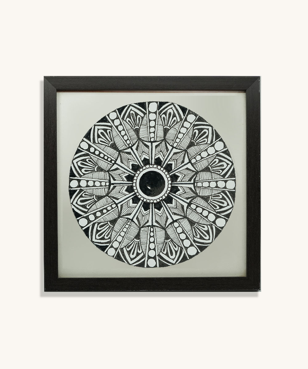 Handmade Mandala Art Frame Black Edition