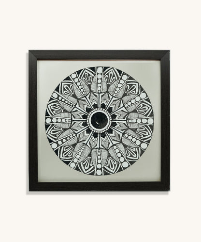 Handmade Mandala Art Frame Black Edition