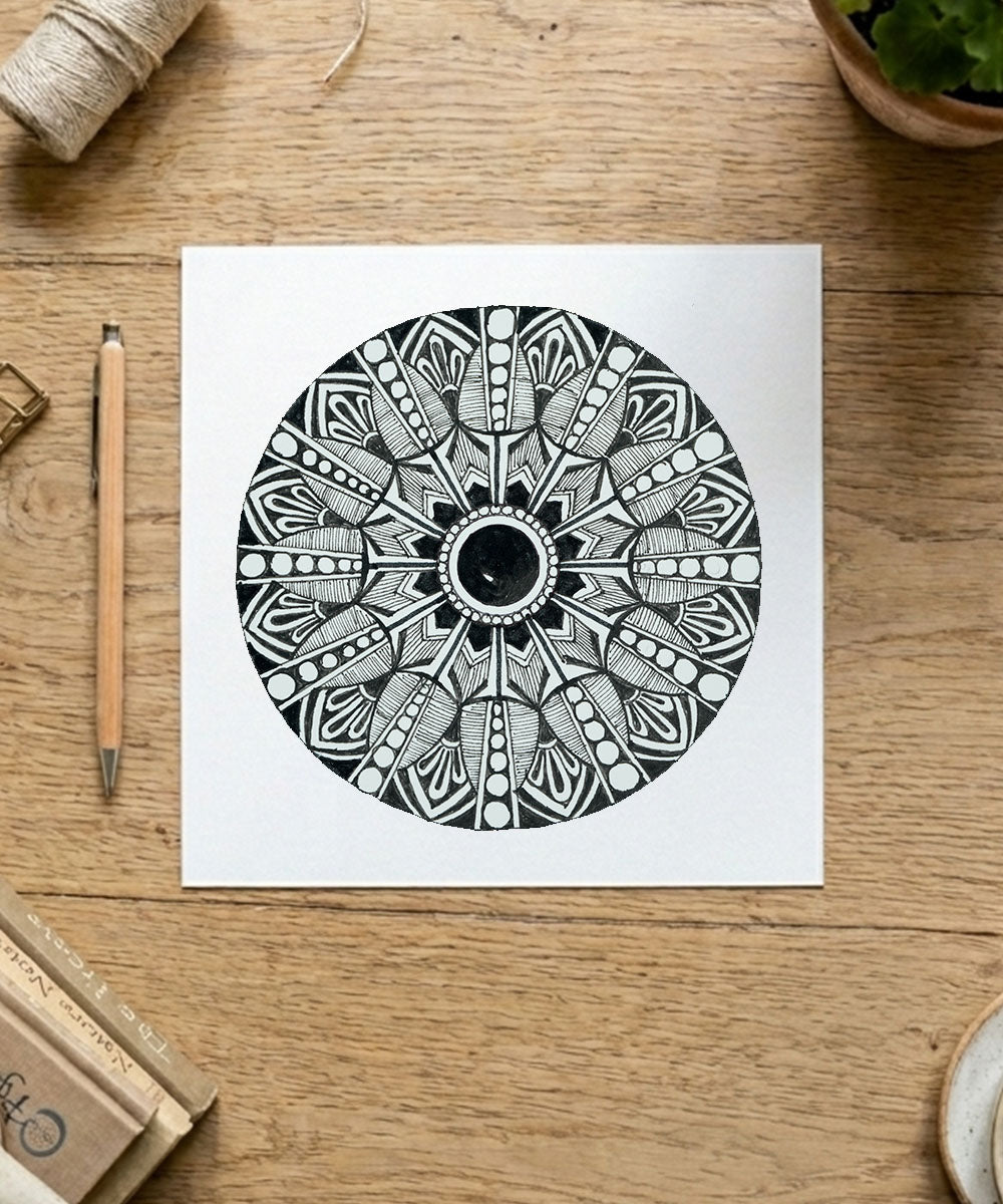 Handmade Mandala Art Frame Black Edition
