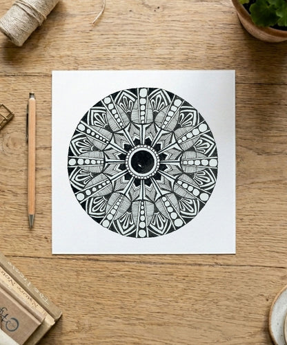 Handmade Mandala Art Frame Black Edition