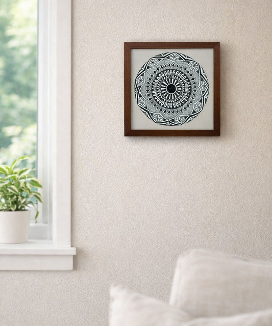 Handmade Mandala Art Frame Brown Edition