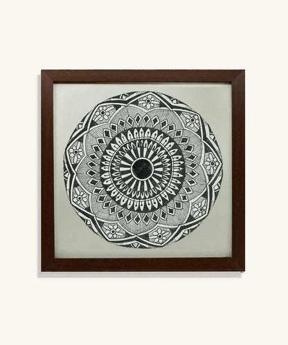 Handmade Mandala Art Frame Brown Edition