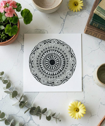 Handmade Mandala Art Frame Brown Edition