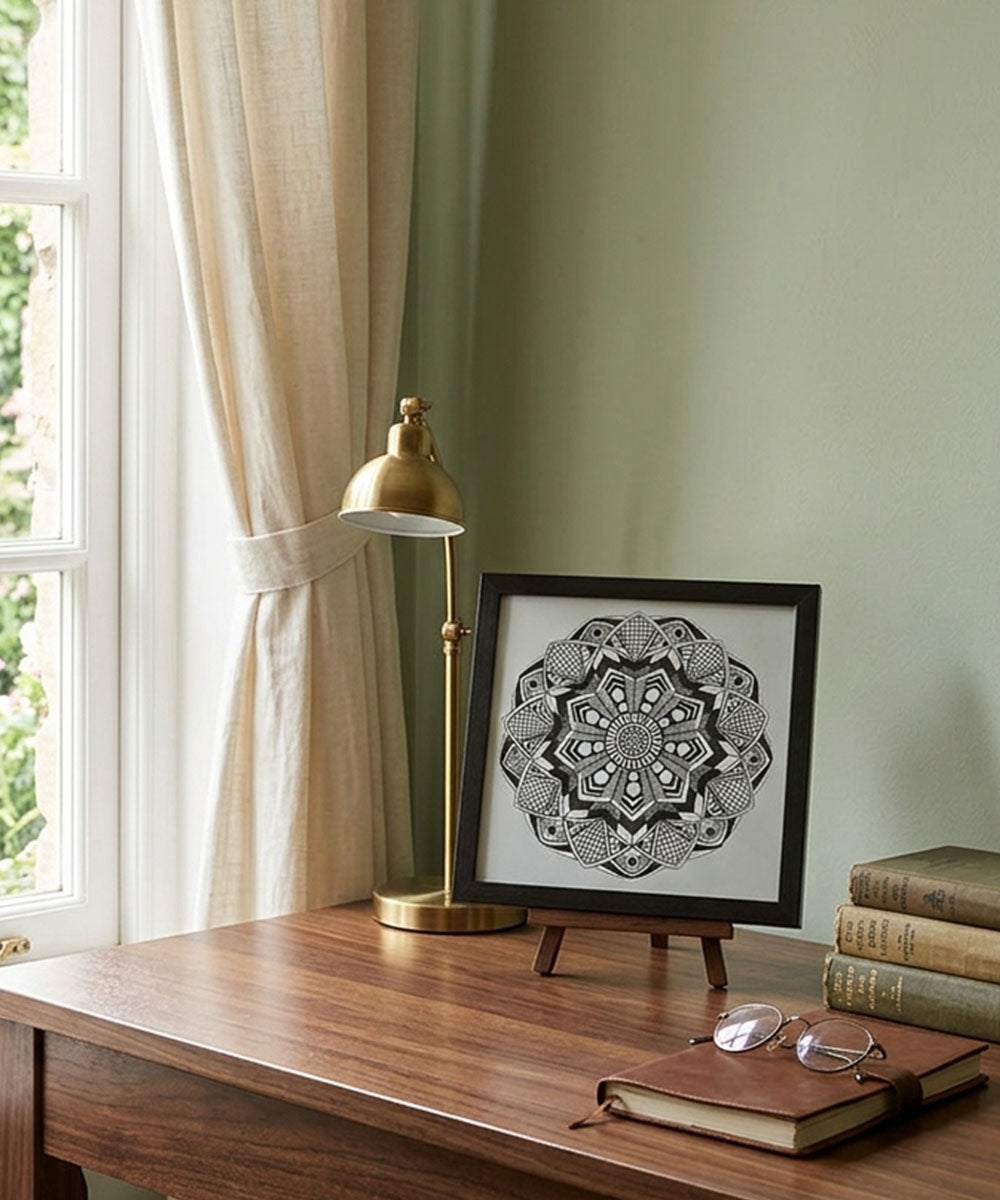 Handmade Mandala Art Frame Black Edition