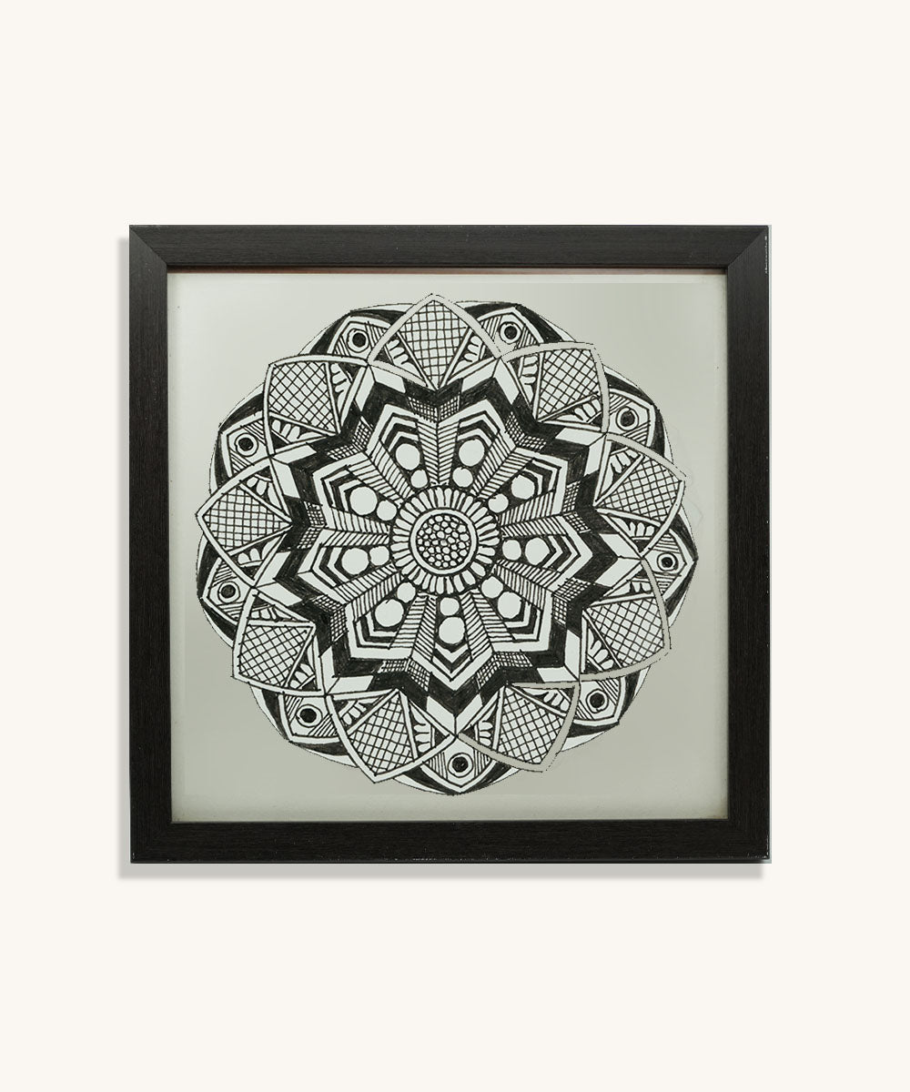 Handmade Mandala Art Frame Black Edition