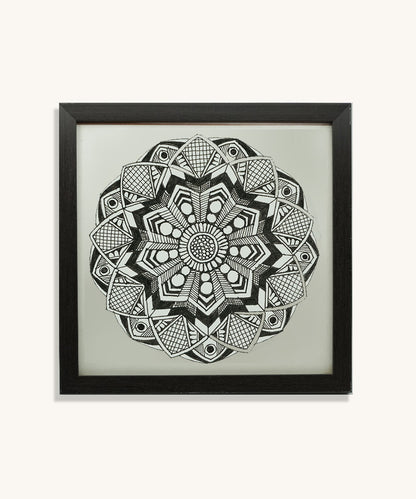 Handmade Mandala Art Frame Black Edition