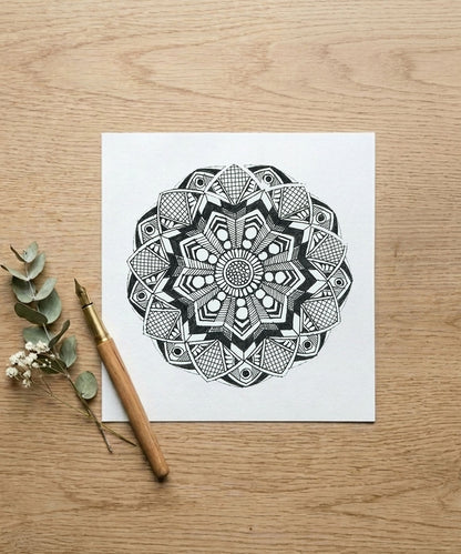 Handmade Mandala Art Frame Black Edition
