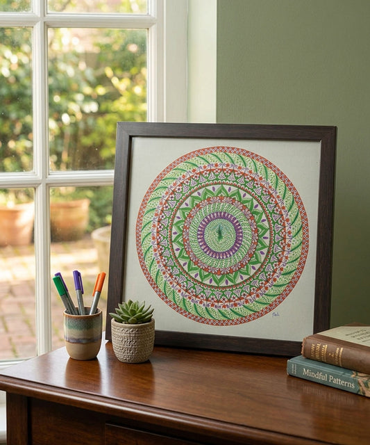 Handmade Mandala Art Frame Black Edition