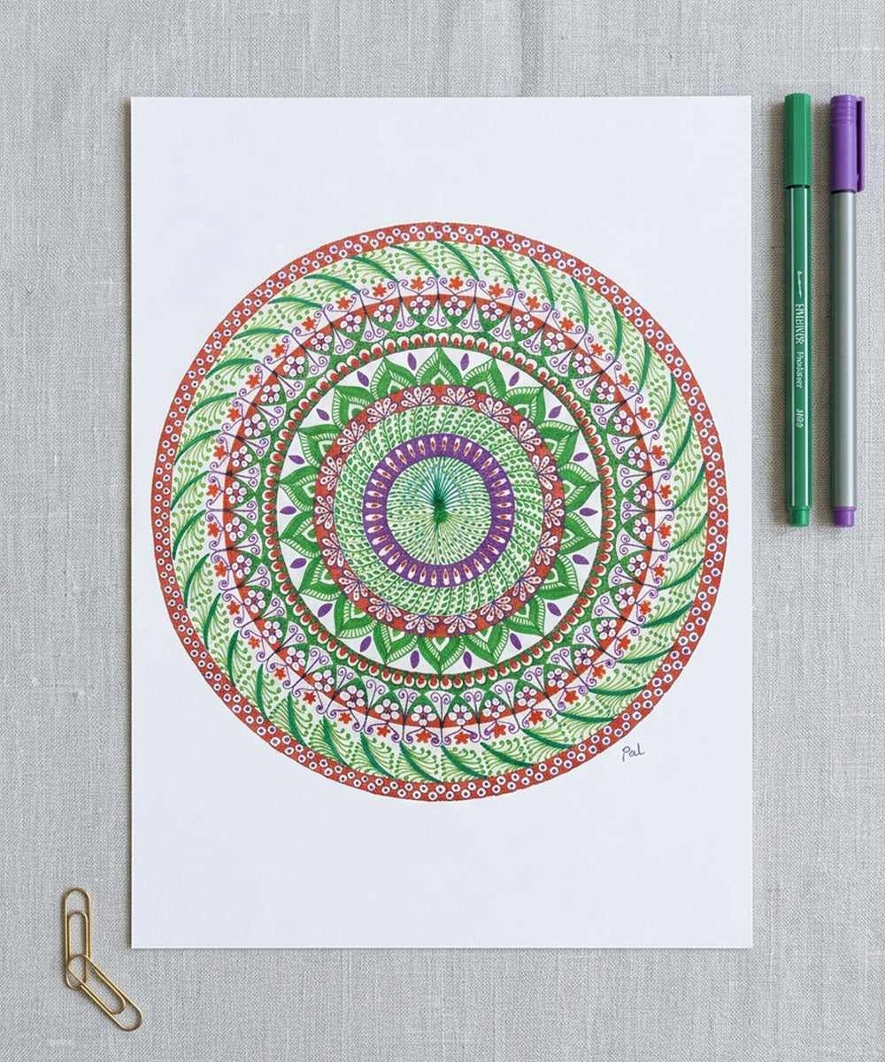 Handmade Mandala Art Frame Black Edition