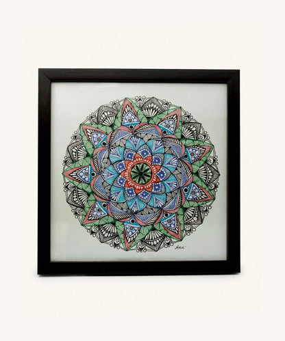 Handmade Mandala Art Frame Black Edition