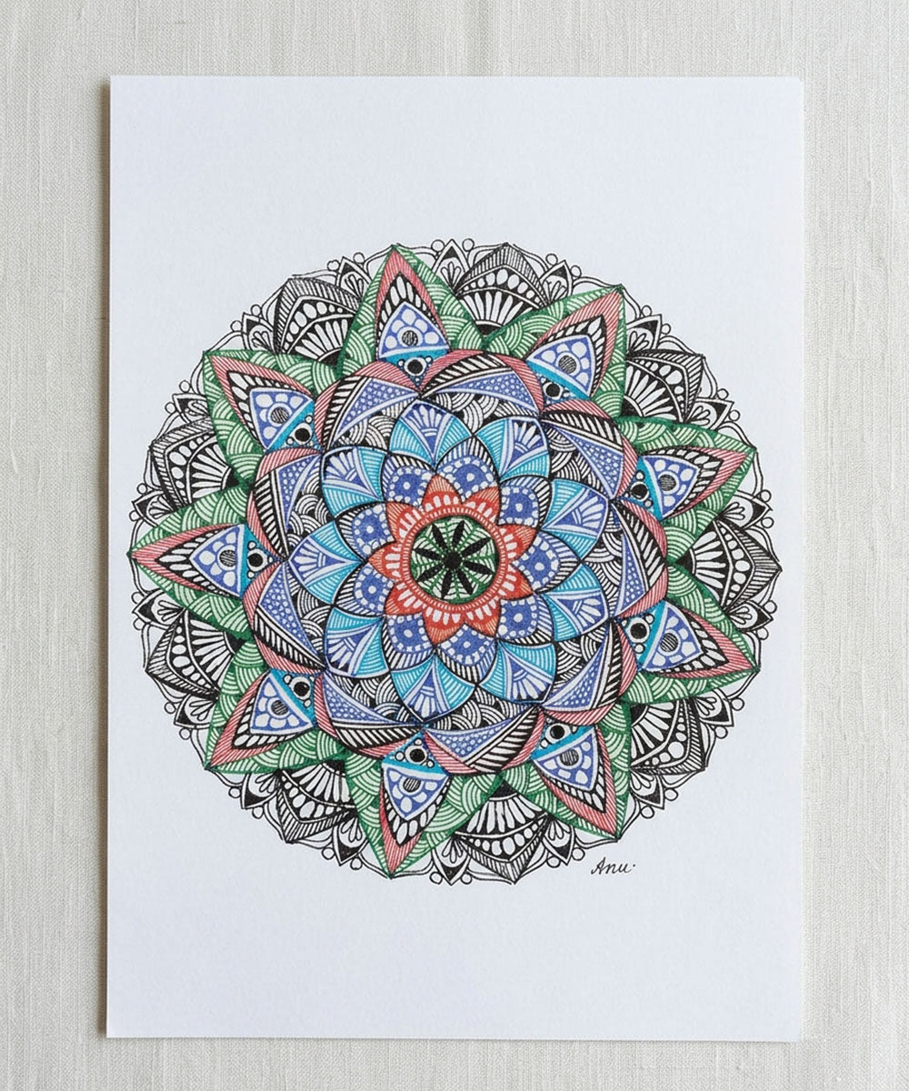 Handmade Mandala Art Frame Black Edition