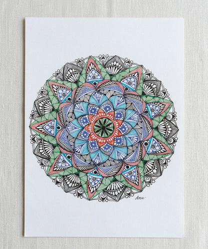 Handmade Mandala Art Frame Black Edition