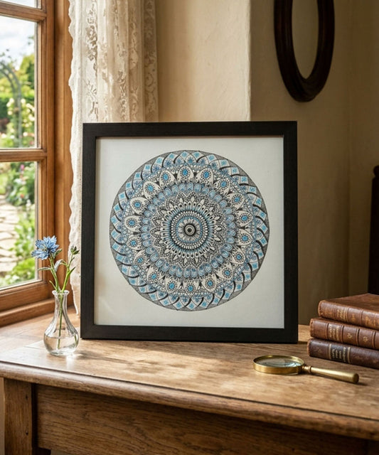 Handmade Mandala Art Frame Black Edition