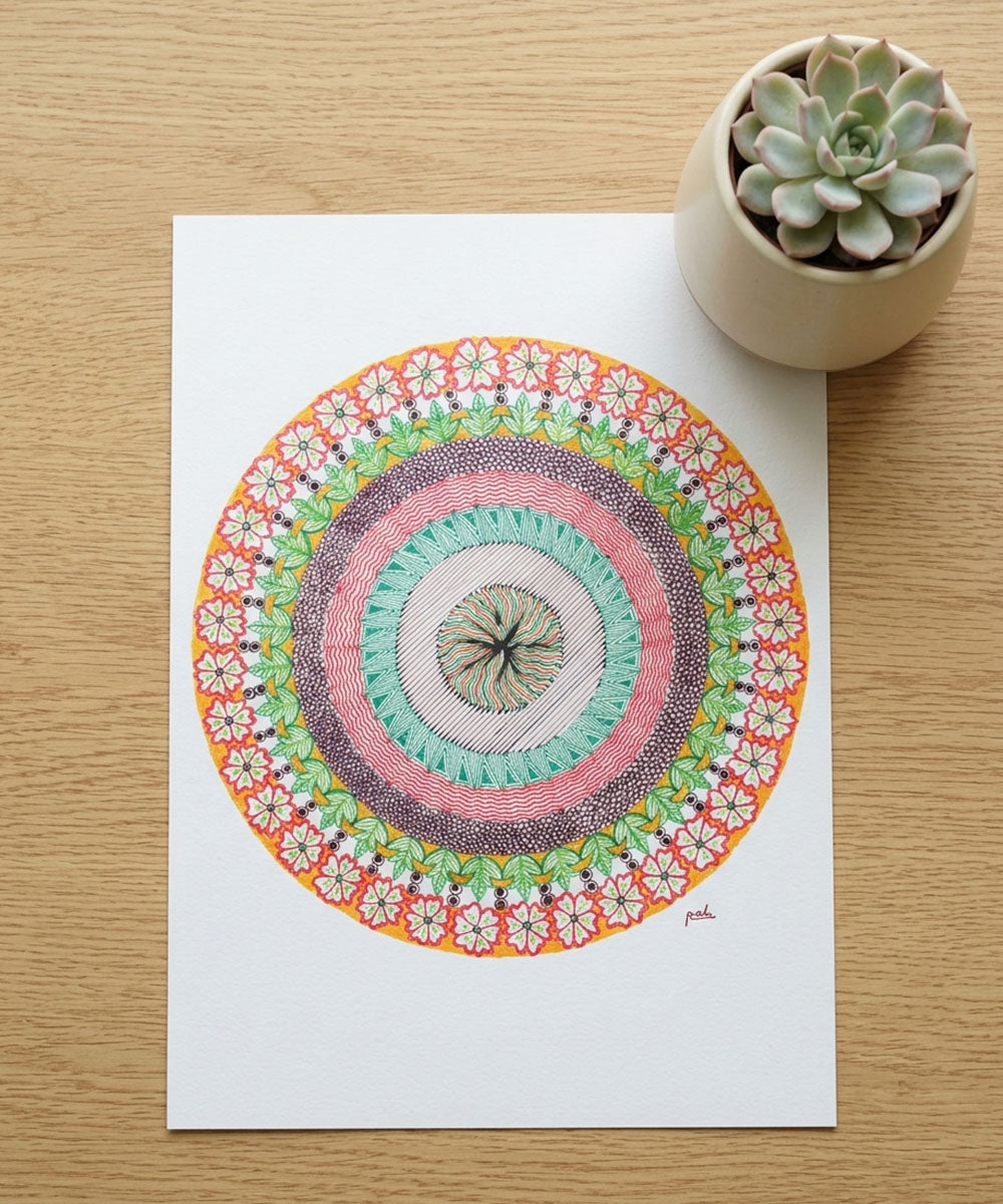 Handmade Mandala Art Frame Black Edition