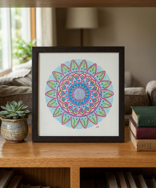 Handmade Mandala Art Frame Black Edition