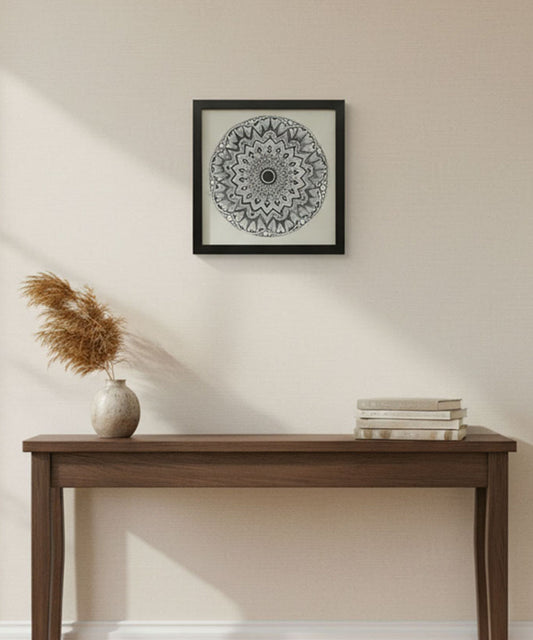 Handmade Mandala Art Frame Black Edition
