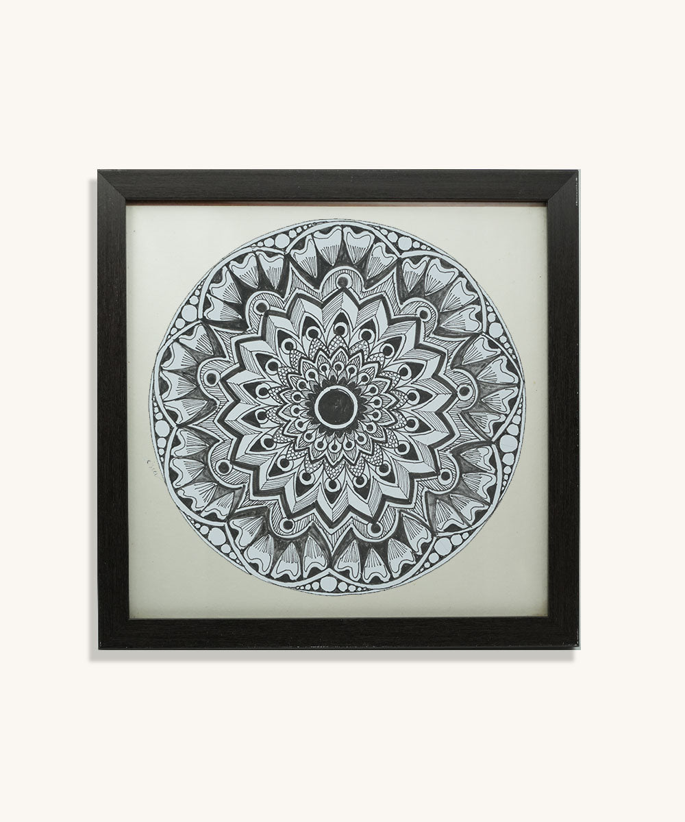 Handmade Mandala Art Frame Black Edition