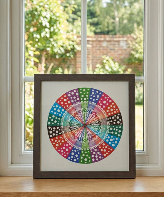 Handmade Mandala Art Frame Brown Edition