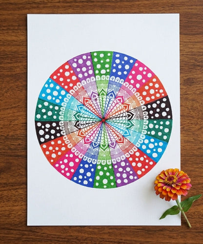 Handmade Mandala Art Frame Brown Edition
