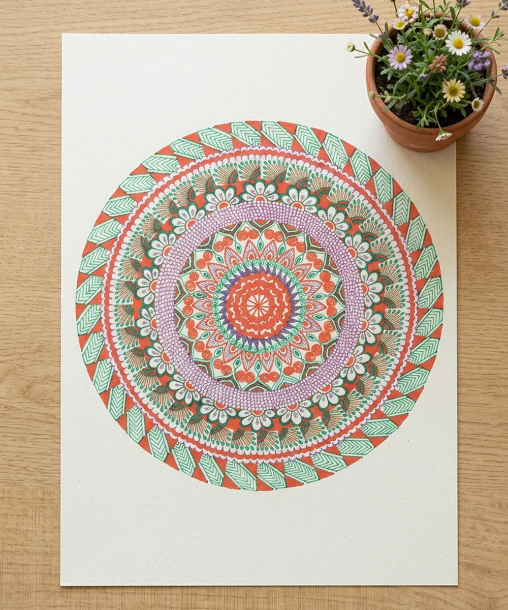 Handmade Mandala Art Frame Black Edition