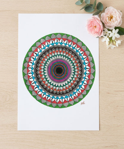 Handmade Mandala Art Frame Black Edition