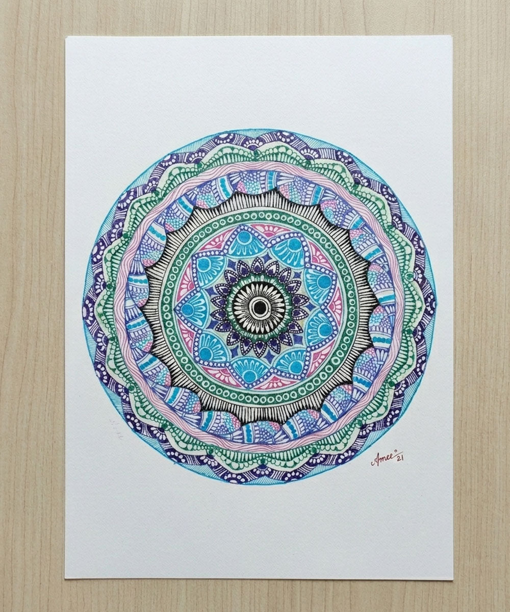 Handmade Mandala Art Frame Black Edition