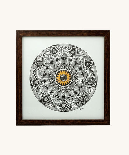 Handmade Mandala Art Frame Brown Edition