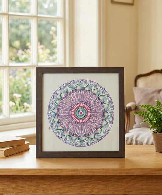 Handmade Mandala Art Frame Brown Edition