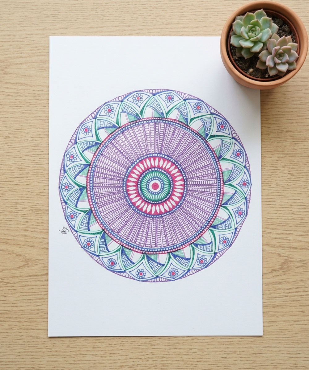 Handmade Mandala Art Frame Brown Edition