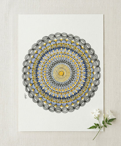 Handmade Mandala Art Frame Black Edition