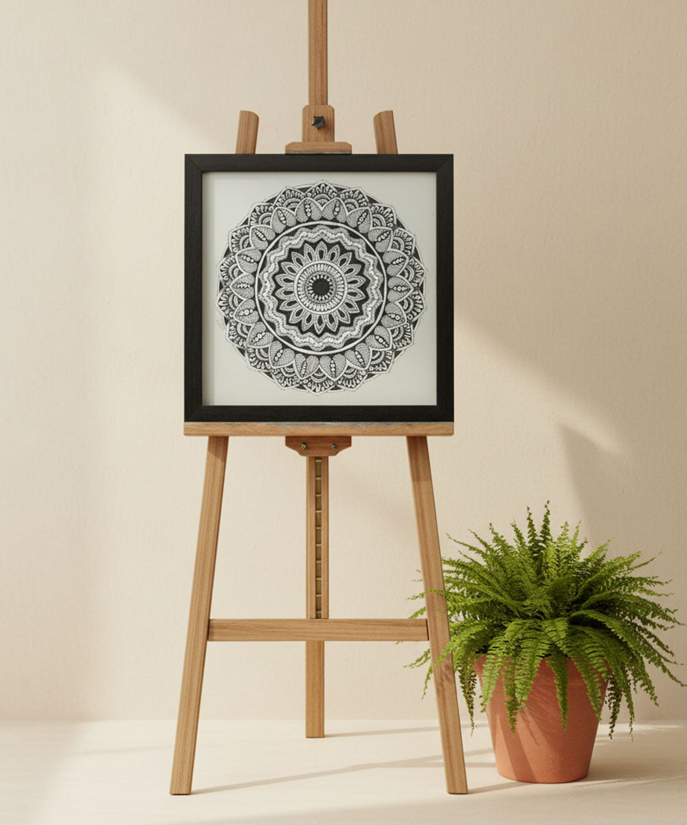 Handmade Mandala Art Frame Black Edition