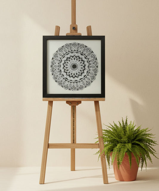 Handmade Mandala Art Frame Black Edition