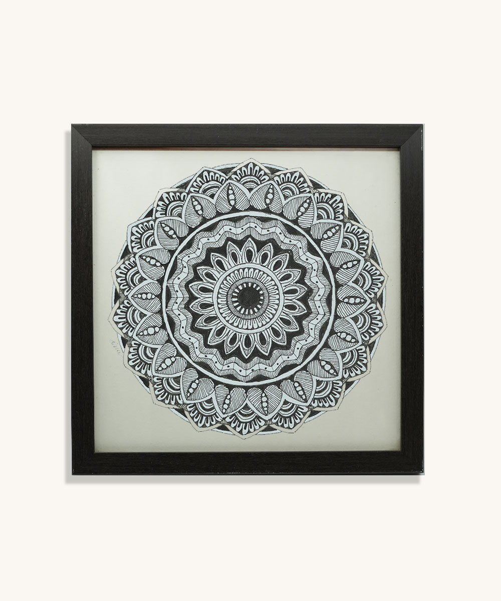 Handmade Mandala Art Frame Black Edition
