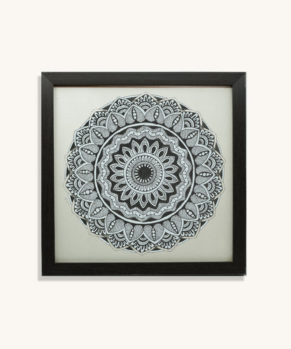 Handmade Mandala Art Frame Black Edition