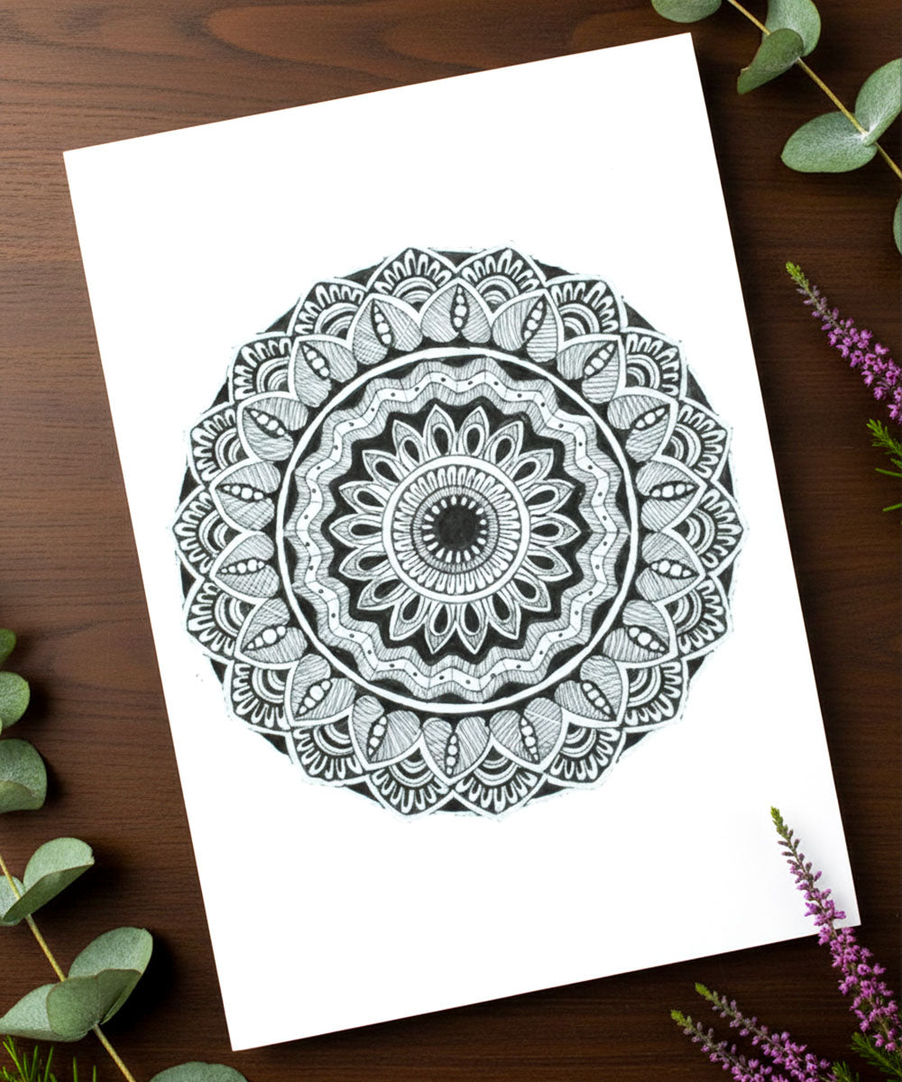 Handmade Mandala Art Frame Black Edition