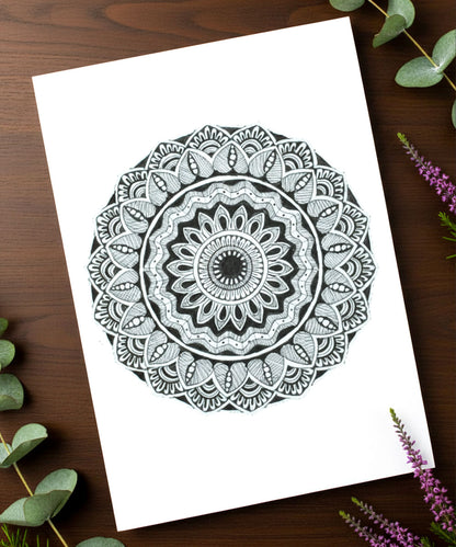 Handmade Mandala Art Frame Black Edition
