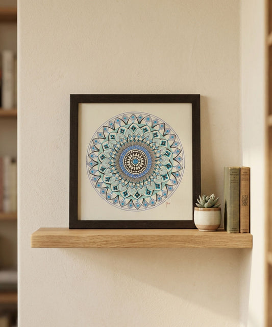 Handmade Mandala Art Frame Black Edition