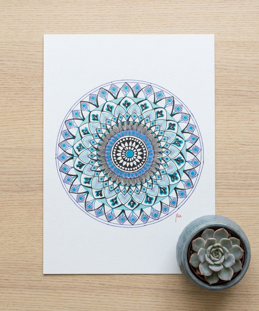 Handmade Mandala Art Frame Black Edition