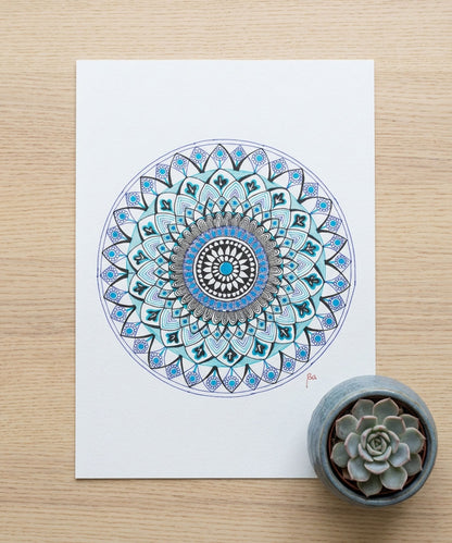Handmade Mandala Art Frame Black Edition