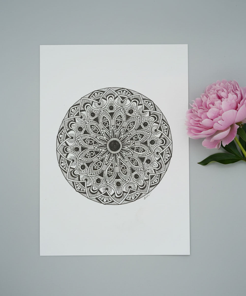 Handmade Mandala Art Frame Black Edition