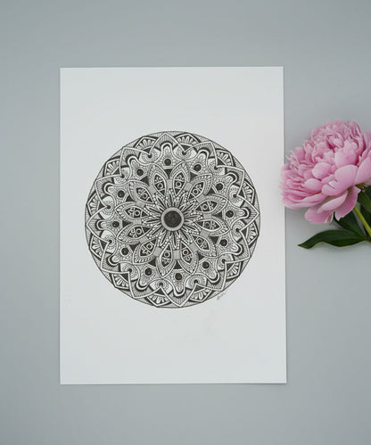 Handmade Mandala Art Frame Black Edition